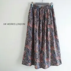 HK WORKS LONDON ペイズリー 総柄 総ゴム ロングスカート 黒 Mのサムネイル