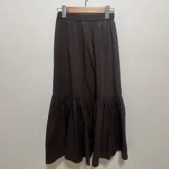 ジーユー　ブラウン フレアロングスカート　XS 小さめ