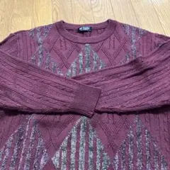 Lynx ダイヤモンド柄 ニットセーター