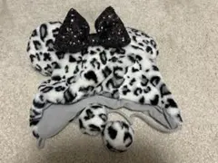 ディズニー ヒョウ柄 ファンキャップ 白 ミニー