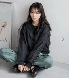 LOWRYS FARM チュールレイヤードカーディガン