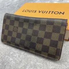 ルイヴィトン　長財布　ポルトフォイユブラザ　ダミエ　ブラウン　レザー　折り財布のサムネイル