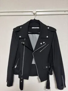 ブラック ダブルライダースジャケット