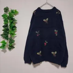 Tulchan　オーバーサイズニットセーター　プルオーバー　デザイン刺繍　立体