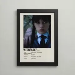 WEDNESDAY ウェンズデー 海外ドラマ ゴシック A4ポスター 黒額付き