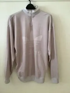 adidas ハーフジップスウェット M 薄いピンク