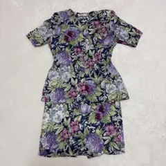 CONFECTION フラワープリント M スカートセットアップ　柄　トップス