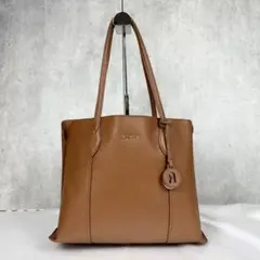 A4可 美品 フルラ レザー トートバッグ ヴィットリア ファスナー ブラウン
