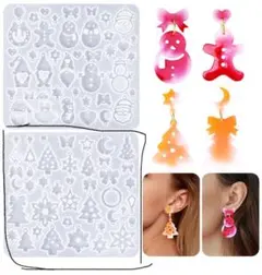 NO 487 シリコンモールド　クリスマスパーツ　レジン