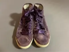ディーゼル　紫 スエード ハイカットスニーカー