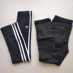 キッズ　黒パンツ&レギンス　2枚セット【120】