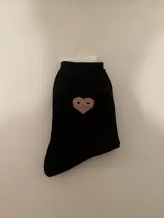 SAINTORTIN ハート刺繍 ブラックソックス