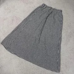 ジーユー ナチュラル系 ガーリー シンプル ギンガムチェック フレアスカート L