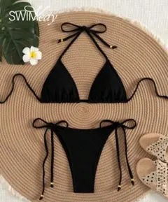 SWIMWAY ブラック三角ビキニ SHEIN