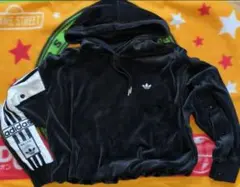 adidas originals アディブレイクベロアパーカー　ショート丈