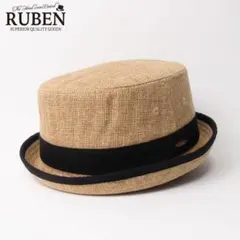 新品 RUBEN ルーベン リネンライク ポークパイハット ベージュ