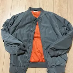 美品✨H&M MA-1ジャケット グレー/オレンジ　140〜150cm