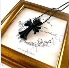 ラバーネックレス　シリコン　ネックレス　クロス　十字架　黒