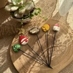 クリスマスモチーフ装飾ピック5本セット ガーデンピック クリスマスピック 手作り