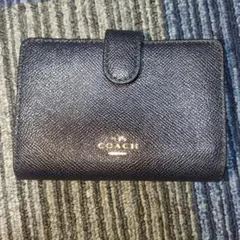COACH 二つ折り財布 ネイビー　訳あり品