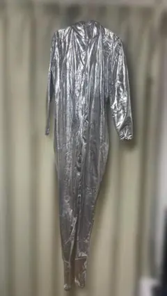 全身タイツ　シルバー　フード付き