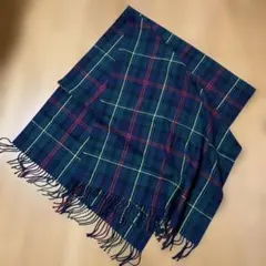 チェック柄大判ストール　グリーン