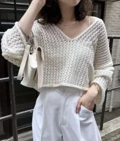 mystic 透かし編みニット