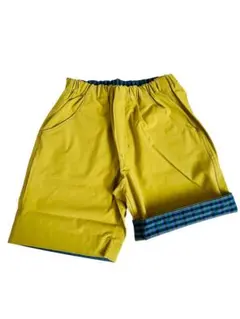 ファミリアfamiliar イエロー チェック柄 半ズボン 120 パンツ 新品