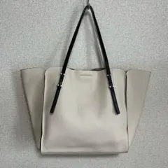 【美品】ジャンニキャリーニ トートバッグ オフホワイト 大容量 2way A4