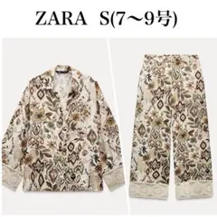 ザラzara セットアップ アブストラクト柄 シャツ パンツ カモフラージュ L ザラzara セットアップ アブストラクト柄 シャツ パンツ