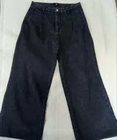 【HARE　ハレ】 ブラック ワイドストレートデニム S