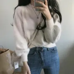 可愛く綺麗に♥️ゆったり ニット セーター オフホワイト