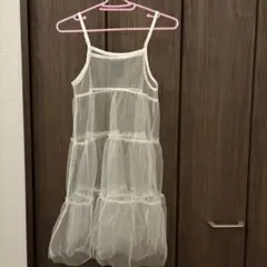 Algy キャミレースワンピース XS (140) ホワイト