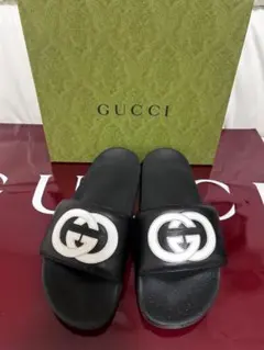 GUCCI GGロゴ レザー スライドサンダル
