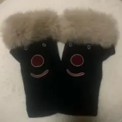 ファー付 ブラックアームウォーマー