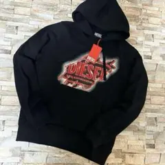 【新品】DIESEL ディーゼル／スクラッチロゴ スウェット フーディー S