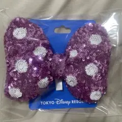 ディズニー ミニー スパンコール リボン ヘア