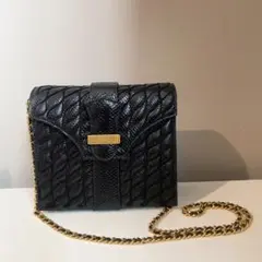 KLEINBERG SHERRILL ブラックレザーチェーンショルダーバッグ