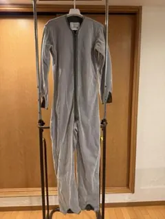 グレー ジッパー付きオーバーオール