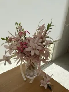 ピンク系 造花 韓国 ウェディングブーケ セット