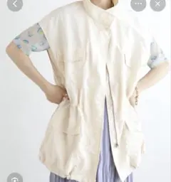 w closet ハイネックミリタリーベスト アイボリーのサムネイル