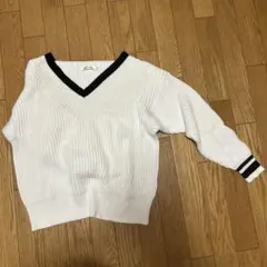 MOUSSY Vネックリブ編み長袖ニット