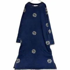 SEASON REASON シーズンリーズン ネイビー 花柄 ワンピース 長袖