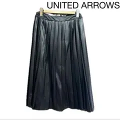 お値下げ♡【美品】UNITED ARROWS プリーツスカート レザー　38 黒
