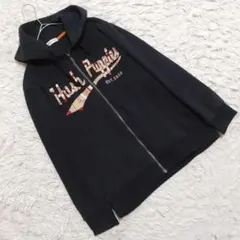 『ハッシュパピー』 (L) 裏起毛ジップアップパーカー カラフルロゴ フード