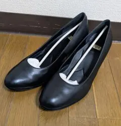 ing ブラック レザーパンプス 中ヒール 24cm【新品】のサムネイル
