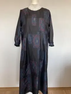 mi-yu様専用正絹　大島紬リメイク、タックワンピース