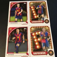 Lewandowski Raphinha Topps カード 4枚セット
