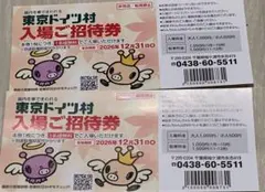 東京ドイツ村 入場ご招待券 2枚セットのサムネイル