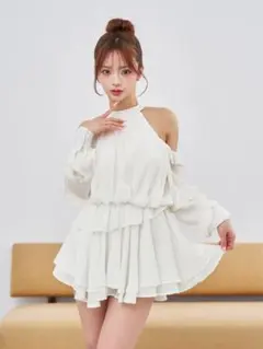 Darichi ボリュームシフォンミニワンピース